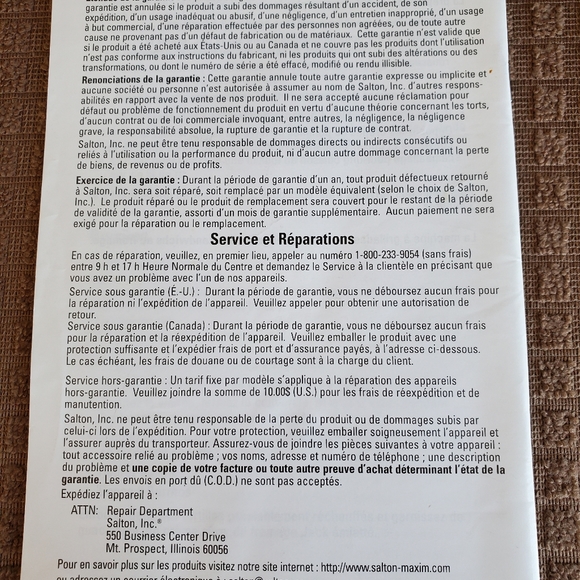 George Foreman Grill GR10 Owner's Manual Book - Picture 4 of 4